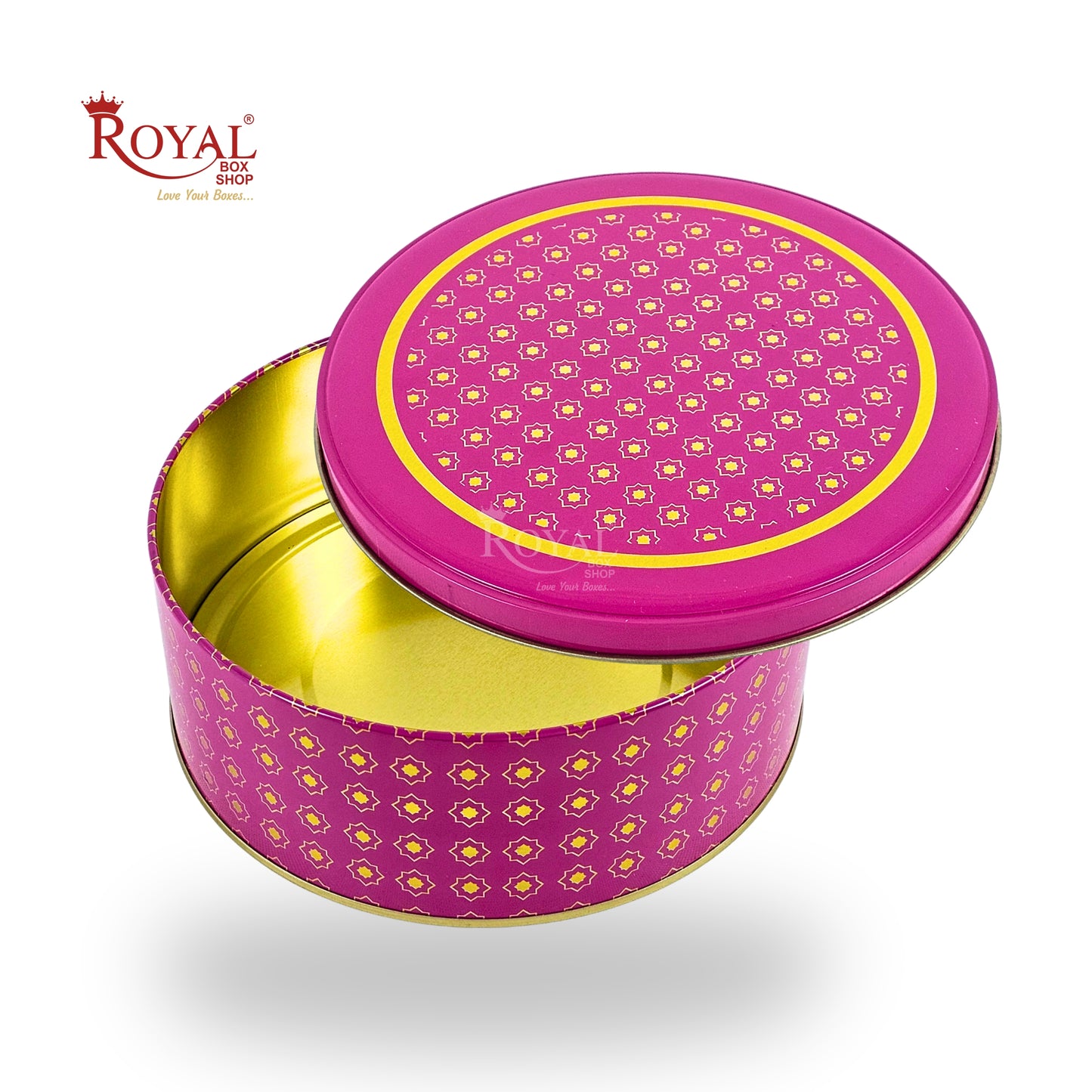 Premium Dream Tin Box I 5.5"x3" Inches I Magenta With Golden Print I Perfect for Christmas Gift, Return Gifts, Hamper Box, Storage