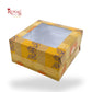 Window Cake Box | 8x8x5 Inches | Floral Print Yellow | WB Paper | B2B