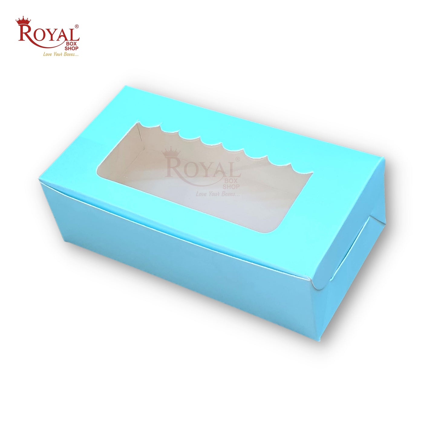 2pc Brownie Window Box I Blue Color I 6"x3"x1.75" inches Royal Box Shop