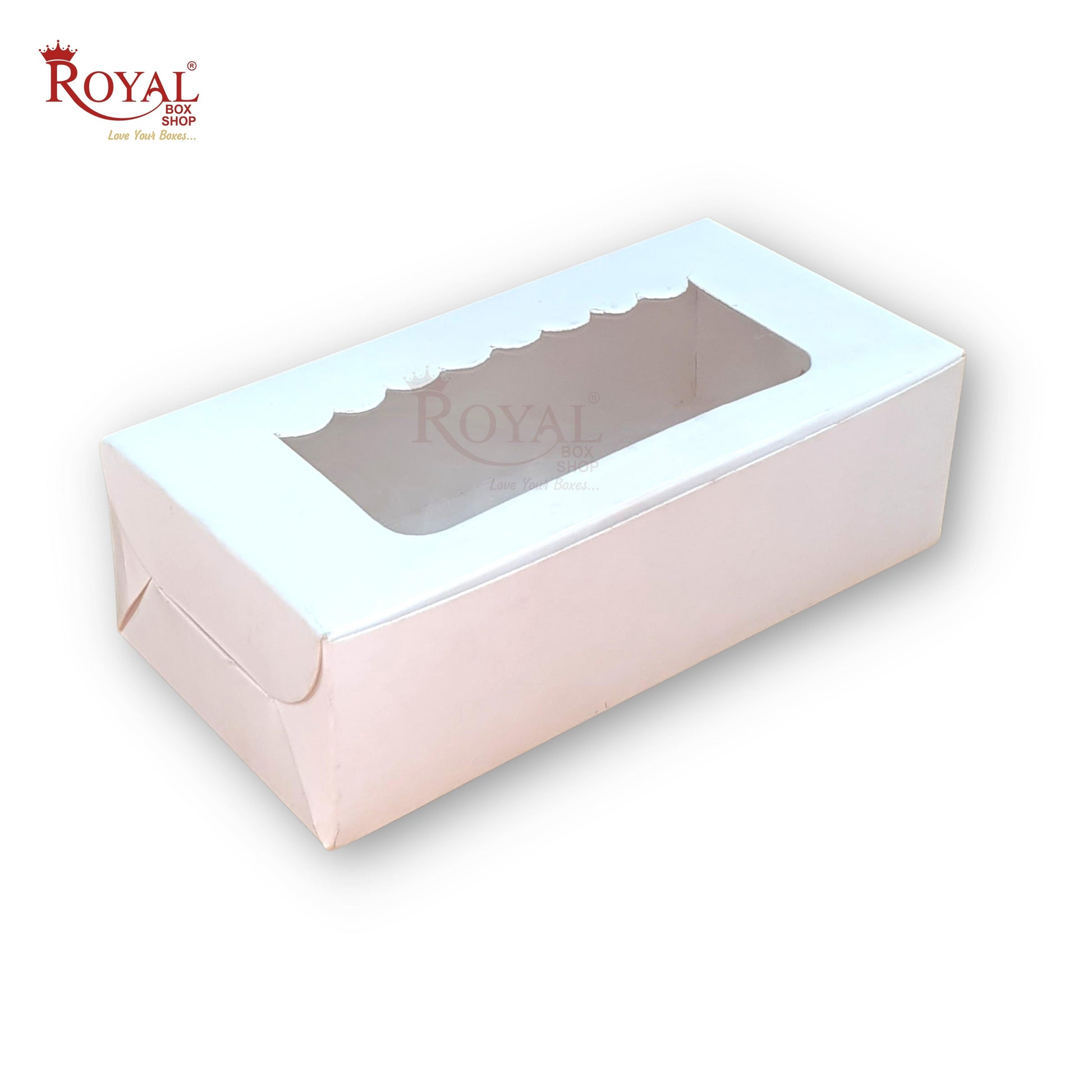 2pc Brownie Window Box I White Color I 6"x3"x1.75" inches Royal Box Shop