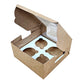 4 Cupcake Box With Window - Size 7"x7"x3.5" - Kraft Royal Box Shop